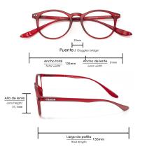 Gafas Lectura Connecticut Color Rojo Aumento +3,5 Patillas Para Colgar Del Cuello , Gafas De Vista, Gafas De Aumento