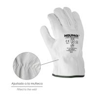 Guantes De Trabajo De Piel Flor De Vacuno, Proteccion Laboral, Riesgos Mecanicos, Guantes De Seguridad De Cuero. Talla 10" (Par)