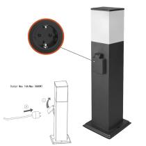 Poste Baliza Jardin Ip44 Con Enchufe Negro