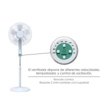 Ventilador Suelo Silencioso Con Mando. Ø 43 cm. Altura 140cm. 55 watt. 55 watt. Ventilador programable. Ventilador oscilante.