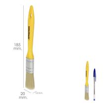 Paletina Profesional Cerda Blanca Ancho 20 mm. Cerdas Naturales Mango Plastico Ergonomico, Brocha Pintor, Pincel Pintura