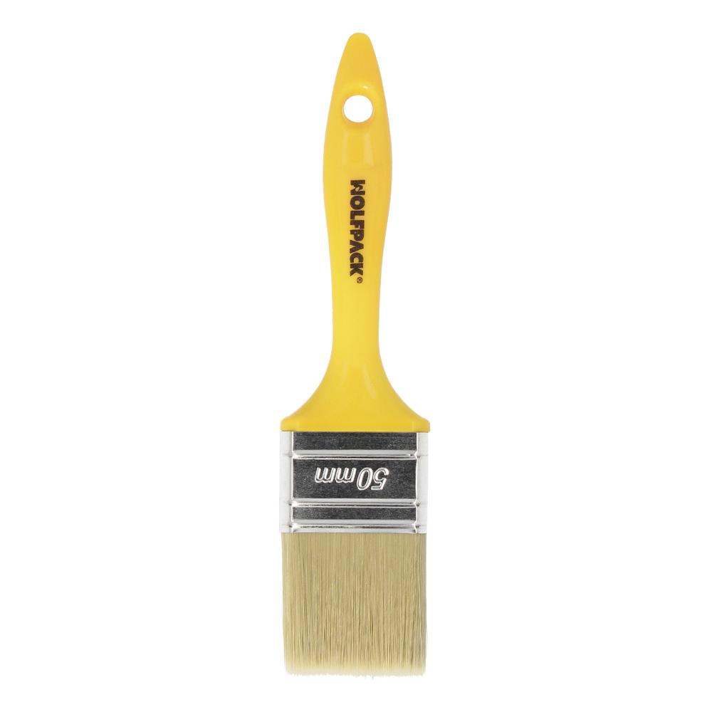 Paletina Profesional Cerda Blanca Ancho 50 mm. Cerdas Naturales Mango Plastico Ergonomico, Brocha Pintor, Pincel Pintura
