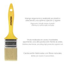 Paletina Profesional Cerda Blanca Ancho 50 mm. Cerdas Naturales Mango Plastico Ergonomico, Brocha Pintor, Pincel Pintura