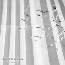 Cortina Ducha Rayas Blancas 180x200 cm. Impermeable