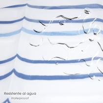 Cortina Ducha Rayas Azules 180x200 cm. Impermeable