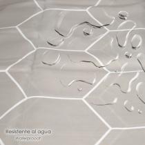 Cortina Ducha Formas Geometricas Beige 180x200 cm. Impermeable