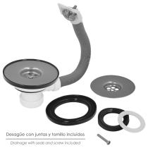 Valvula Fregadero Ø 115 Mm. 1 1/2" Altura 40 mm. Con Rebosadero