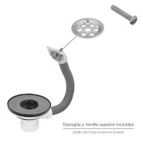 Valvula Fregadero Ø 115 Mm. 1 1/2" Altura 40 mm. Con Rebosadero