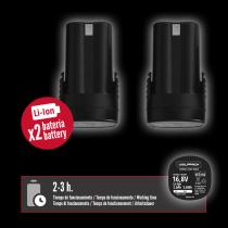 Tijeras Podar A Bateria 16,8 Volt. Con 2 Baterias 2 A/h. Mango Engomado, Ø Corte 40 mm. Con Maletín