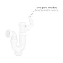 Sifon Curvo Extensible Con Toma Lavadora 1 1/2" Ø 40 Mm.