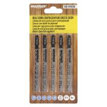 Hojas Sierra Calar Para Contrachapado Corte Grueso 5 Piezas. Hoja Cromo Vanadio 58. Vastago T Universal