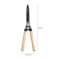 Tijeras Podar Setos 2 Manos Mangos Madera 54 cm. Hojas Acero Antiadherente, Ajuste Corte