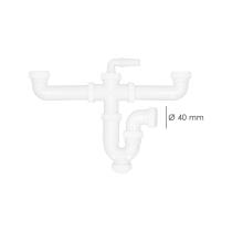 Sifon Doble Con Doble Evacuacion 1 1/2" Ø 40mm