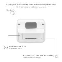 Termómetro Digital Higrómetro Interiores y Exteriores Minimo/Máximo Con Indicardor De Humedad