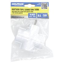 Adaptador Triple Schuko 16 A 250 V.