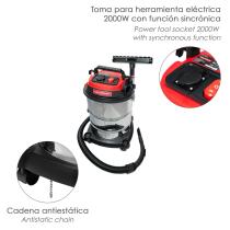 Aspirador Inoxidable 30 Litros / 1400 Watt. Interruptor Sincronizado.