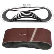 Lija Recambio Banda 100 x 690 mm. Grano 80 (6 Piezas)