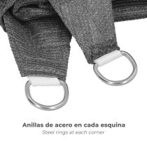 Toldo Vela Sombra Jardin Triangular 3,6x3,6x3,6 metros Gris