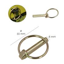 Pasador Anilla Ø 8 x 55 mm. Acero Zincado, Pasadores Anillas, Pasador Remolque, Pasador Tractor, Pasador Bulones Tractor
