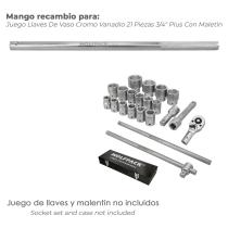 Mango Recambio Para Juego Llaves De Vaso Cromo Vanadio 21 Piezas 3/4" Plus Con Maletin 02350060