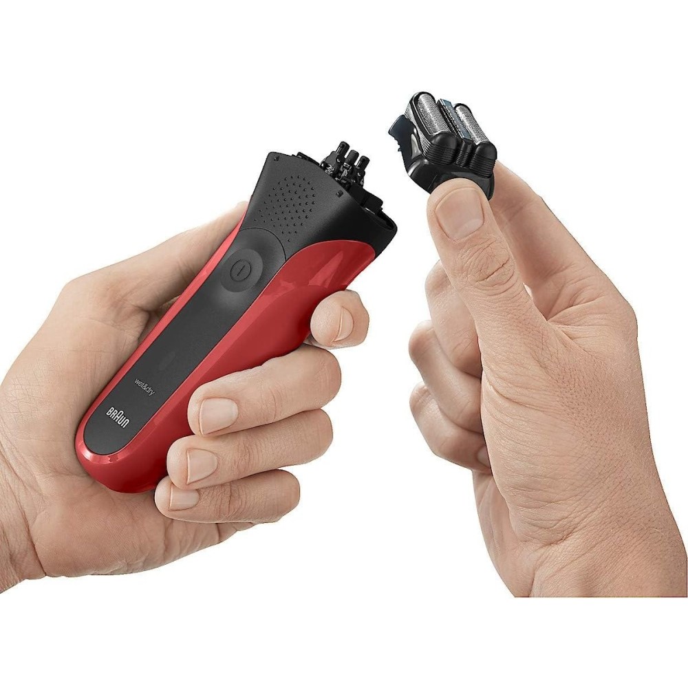 Afeitadora eléctrica recargable Braun Series 3 300s, roja