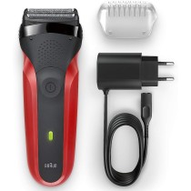 Afeitadora eléctrica recargable Braun Series 3 300s, roja