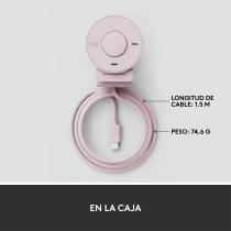 Webcam logitech brio 300 rosado full hd - usb tipo c