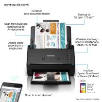 Escaner sobremesa epson workforce es - 500wii a4 - 35ppm - autoduplex - alimentador automatico