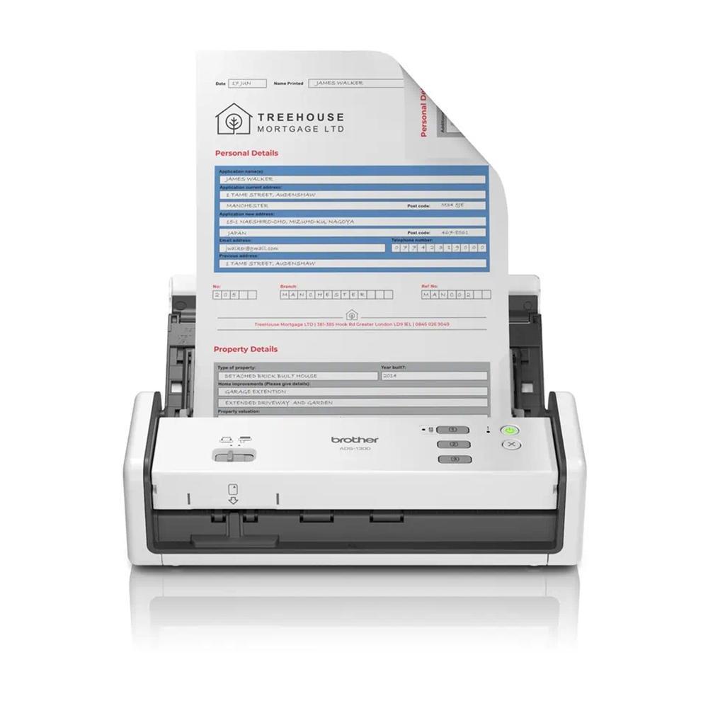 Escaner sobremesa brother ads1300 - 30ppm - duplex automatico - usb 2.0 - usb tipo c - adf 20 hojas