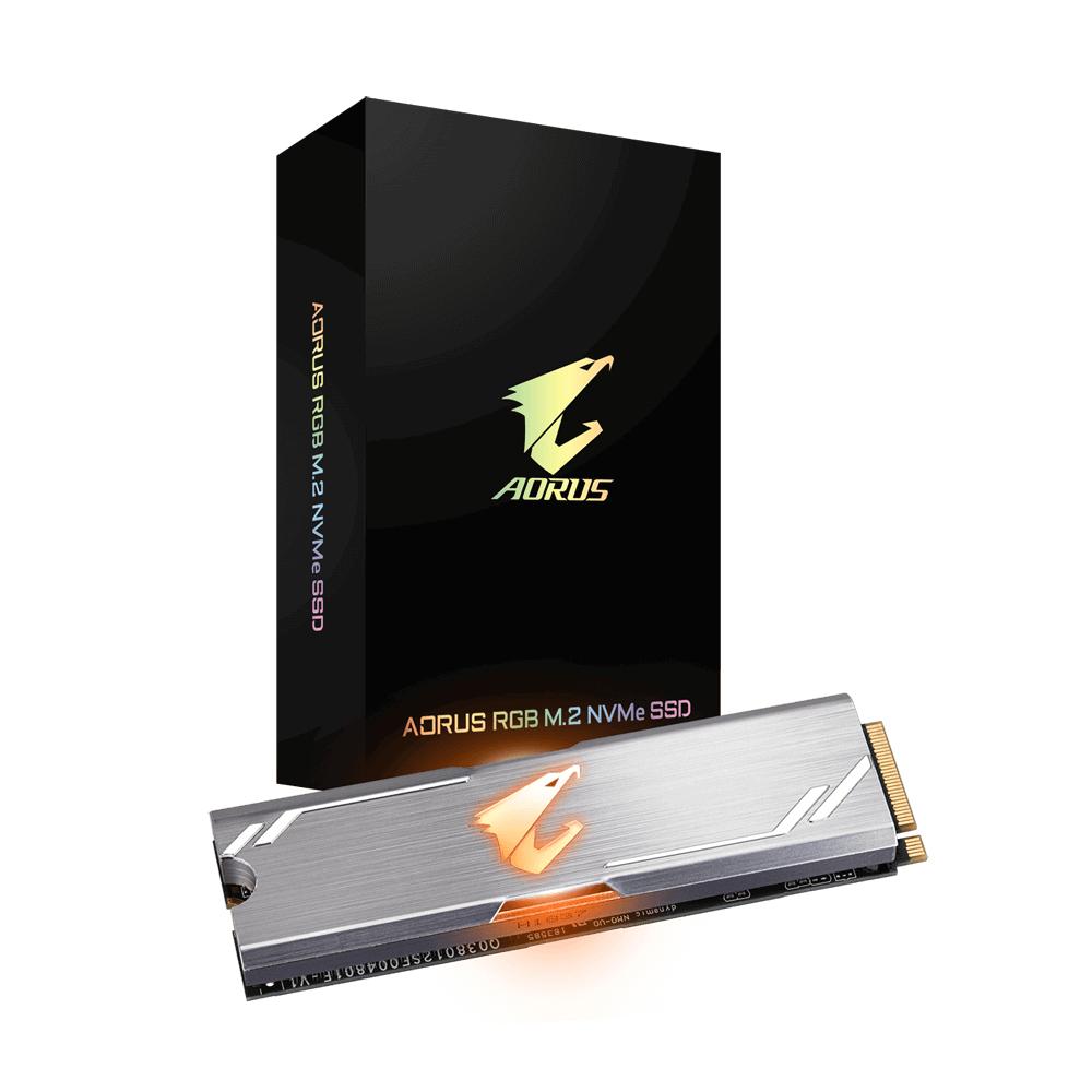 Disco duro interno solido hd m2 ssd 256gb gigabyte aorus rgb nvme 2280 lectura 3100mb - s escritura 1050mb - s gp - asm2ne2256gt