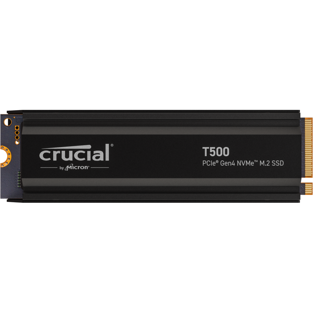 Disco duro interno solido ssd crucial t500 2tb pcie nvme 4.0 x4 con hs