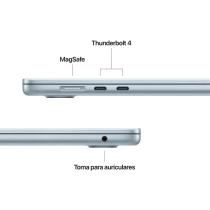 Portatil apple macbook air 15 apple m4 16gb ssd 256gb 15.3 pulgadas