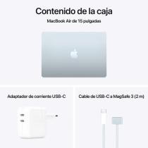 Portatil apple macbook air 15 apple m4 16gb ssd 256gb 15.3 pulgadas