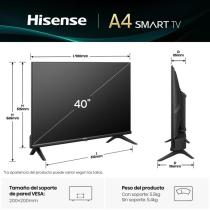 Tv hisense 40 pulgadas led fhd - 40a4q - smart tv