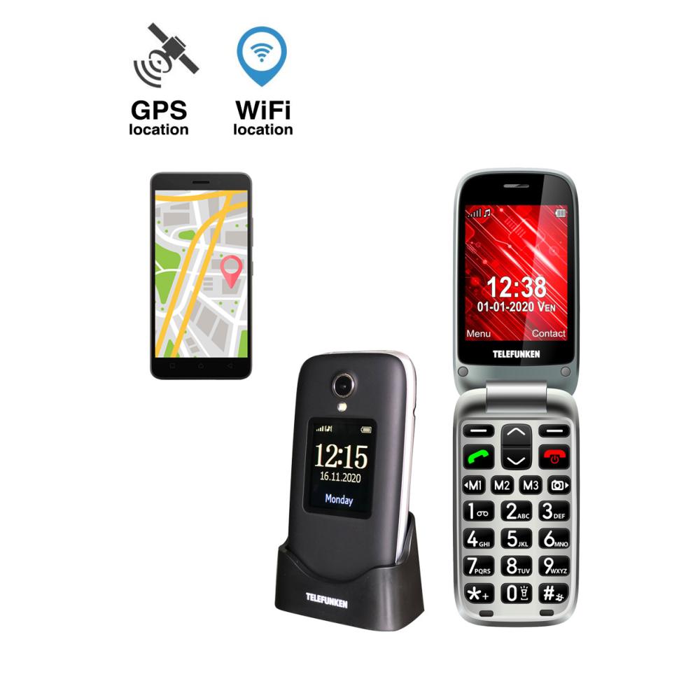 Telefono movil telefunken s560 senior phone - 2g - gps - 2.8 pulgadas - negro